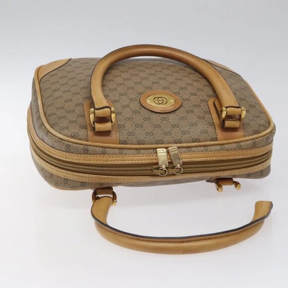 GUCCI Micro GG Supreme Hand Bag PVC Beige Gold 000 39 0030 Auth BA2146 - Picture 7 of 14